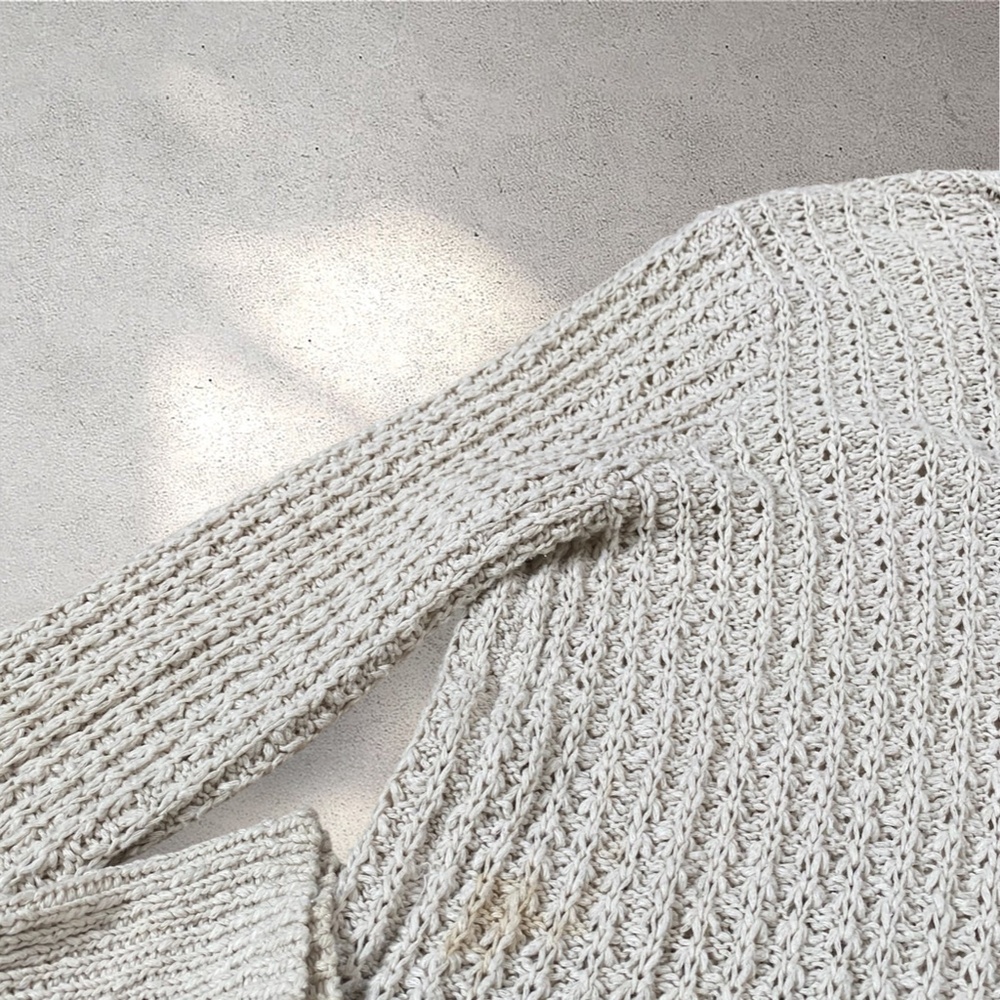Vintage Hollister Cream Crochet Knit Cardigan - Picture 7 of 8